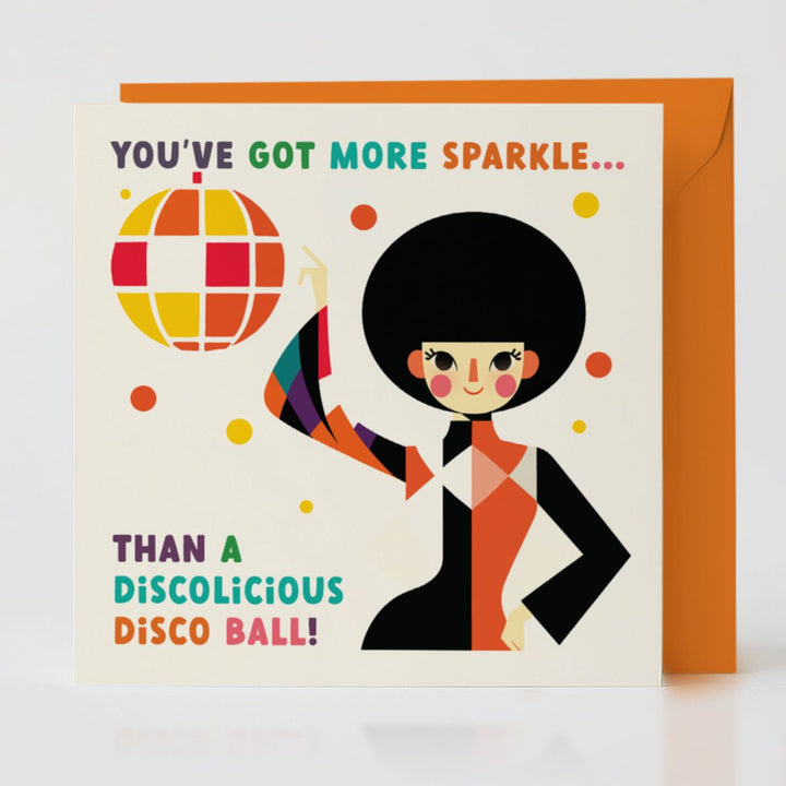 Discolicious - Positive vibes card with matching envelope for a sparkling gesture.