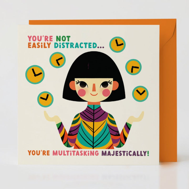 Multitasking - Support card with matching envelope for a thoughtful celebration of abilities.