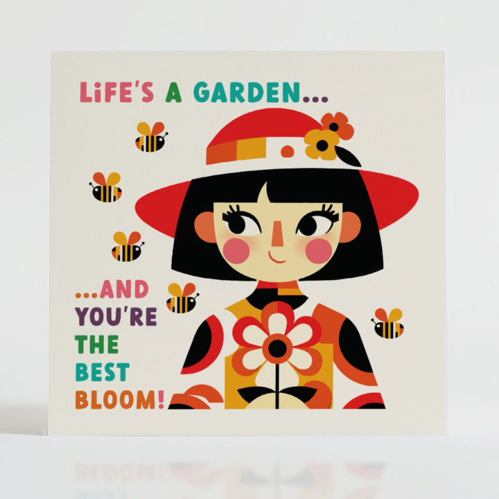 Best Bloom - Uplifting card featuring a garden design celebrating unique growth and talents.