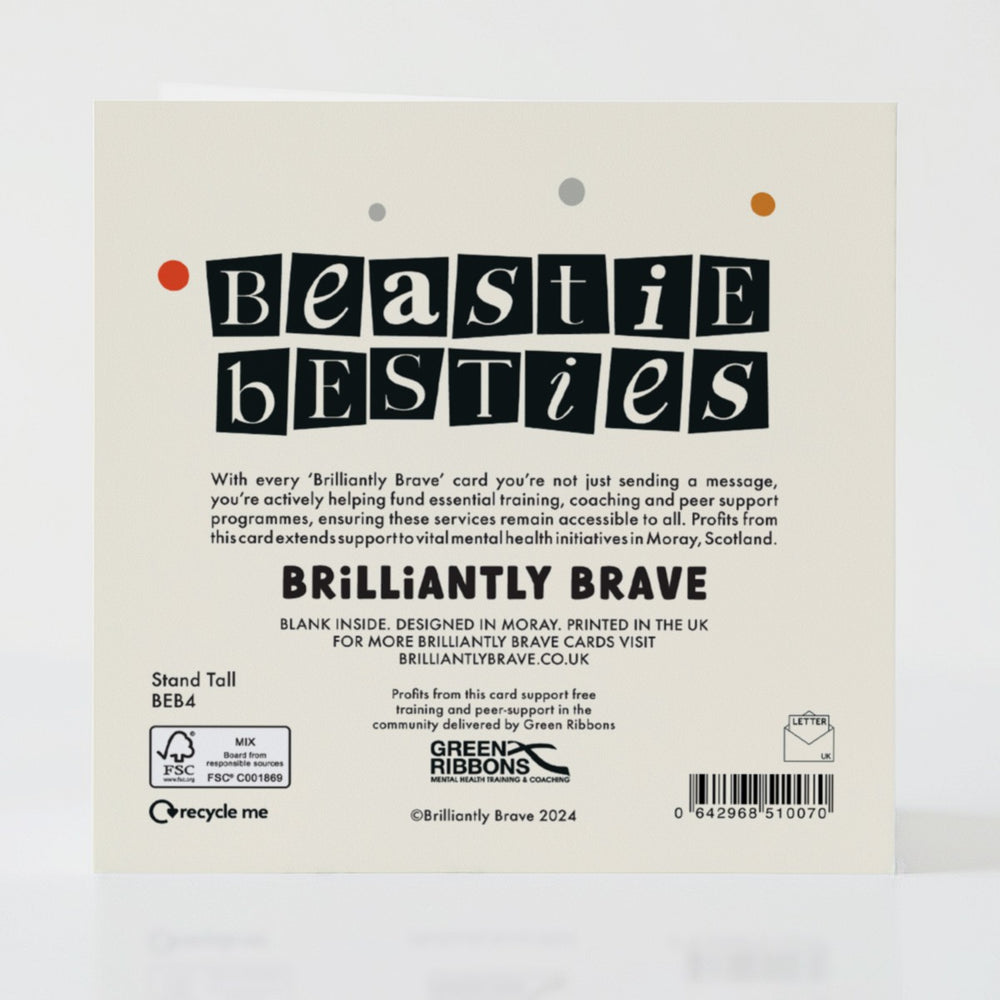 Stand Tall - Back of the card with subtle design and heartfelt details.