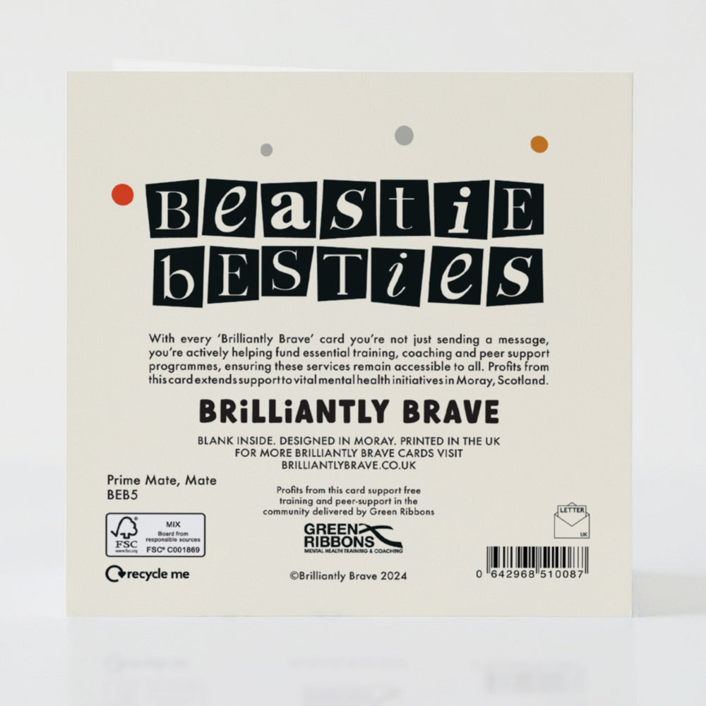 Prime Mate, Mate - Back of the card with light-hearted details and a meaningful note.