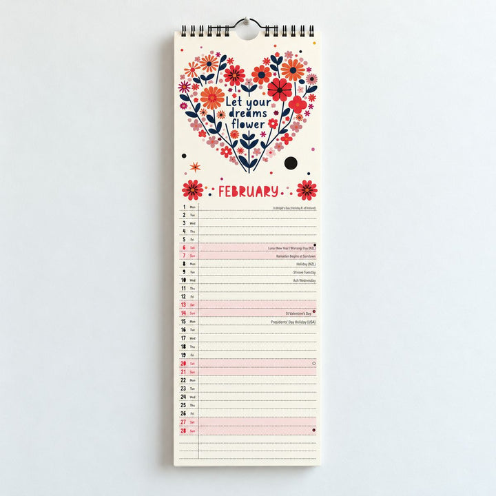 Positive Posies Slim Calendar 2027