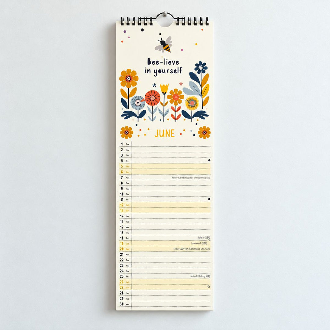 Positive Posies Slim Calendar 2027