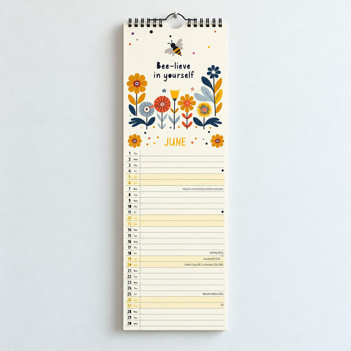 Positive Posies Slim Calendar 2027