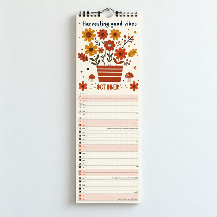Positive Posies Slim Calendar 2027