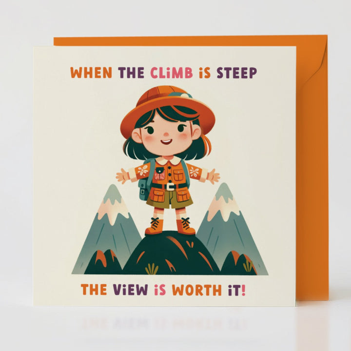 The View Is Worth It card with envelope, perfect for those uphill climb moments.
