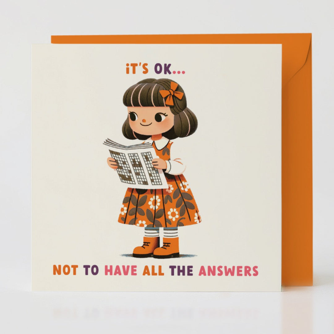 It's OK card with orange envelope, perfect for moments of beautiful uncertainty