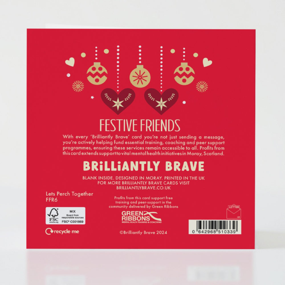 Let's Perch Together - Back of the card with elegant details emphasizing shared joy.