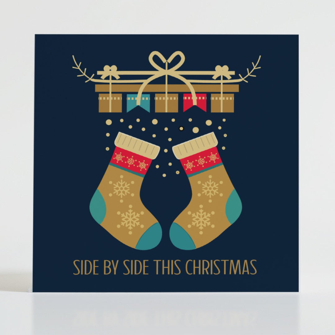 Side By Side - Uplifting card featuring a festive pair celebrating special seasonal bonds.