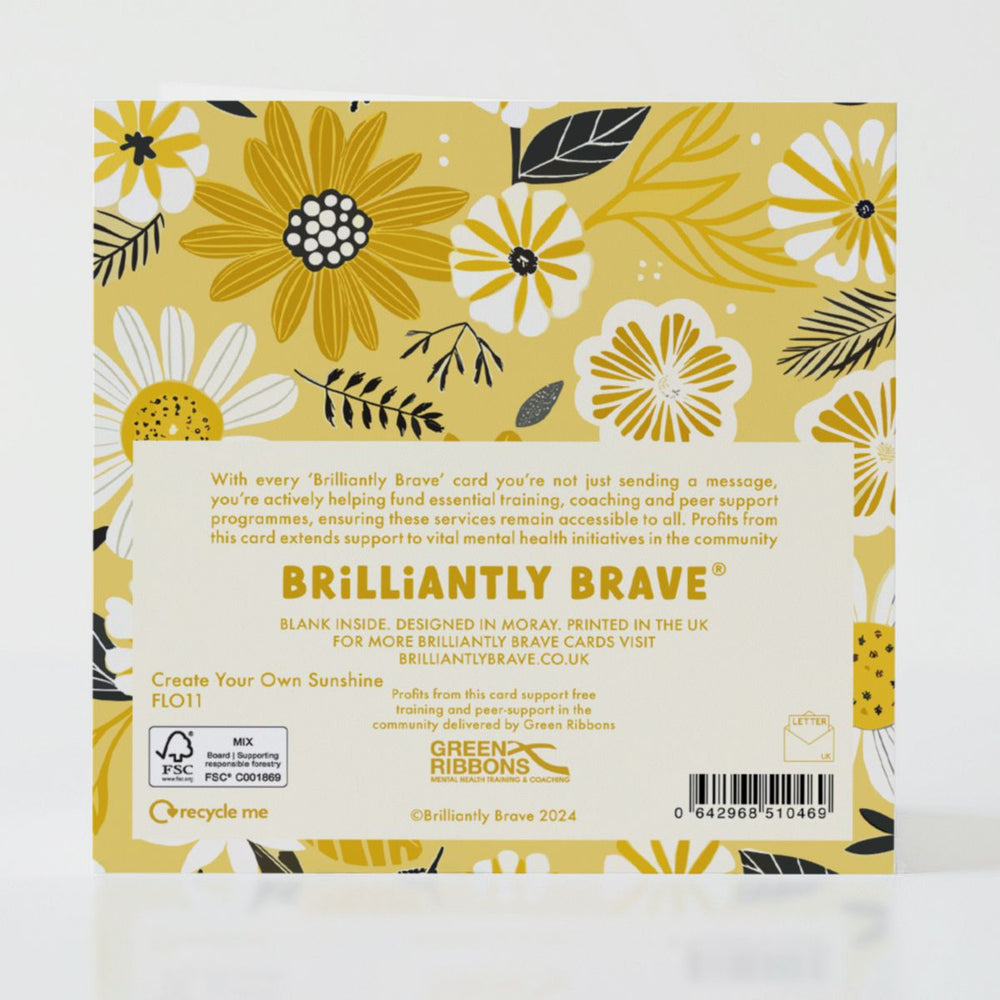 Create Your Own Sunshine - Back of the card showcasing additional thoughtful design details.