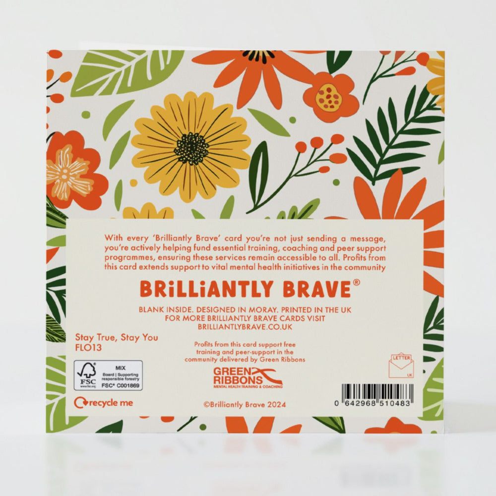 Stay True, Stay You - Back of the card showcasing additional thoughtful design details.