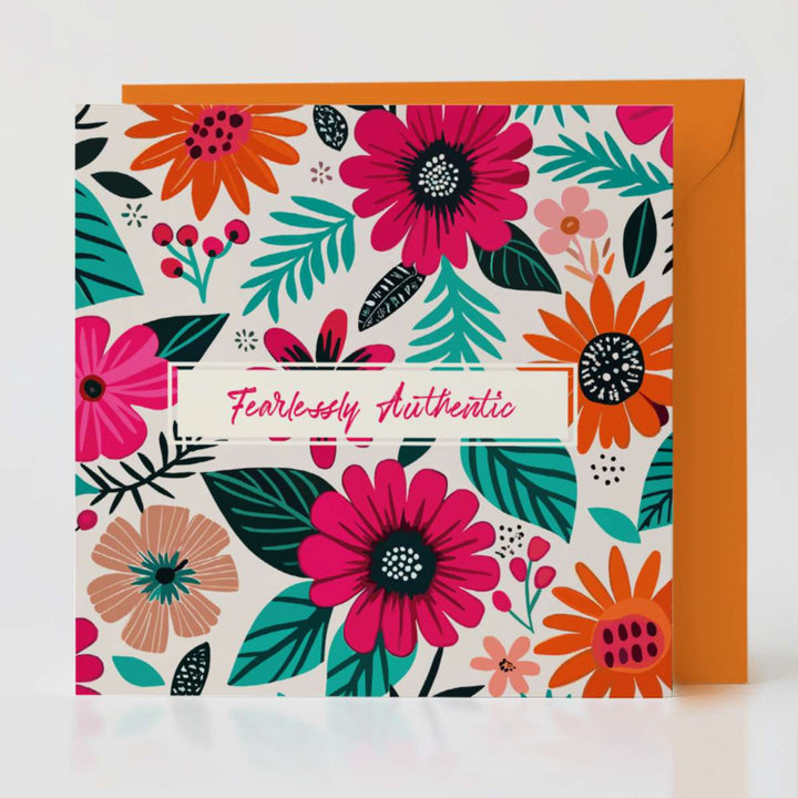Fearlessly Authentic - Back of the card showcasing additional thoughtful design details.