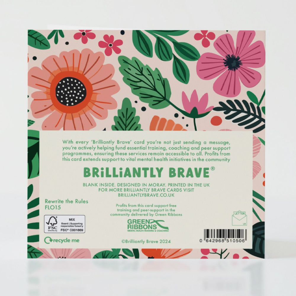 Rewrite the Rules - Back of the card showcasing additional thoughtful design details.
