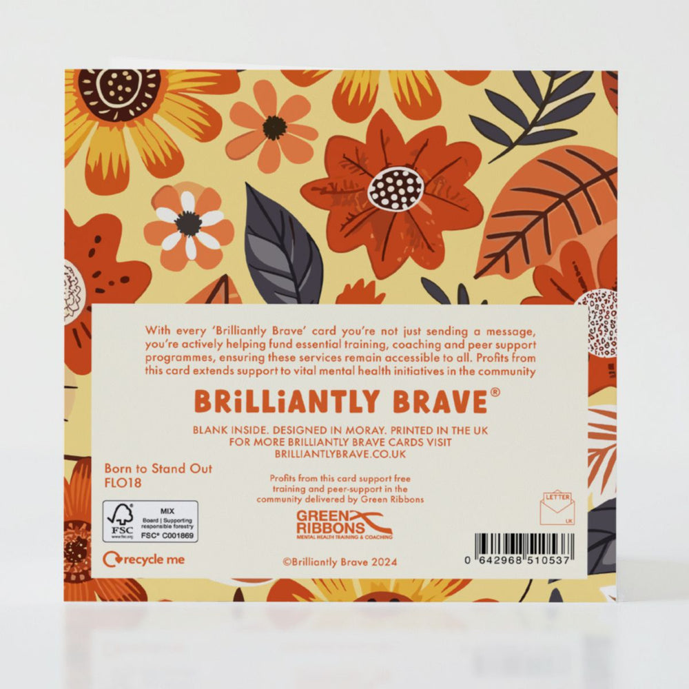 Born to Stand Out - Back of the card showcasing additional thoughtful design details.