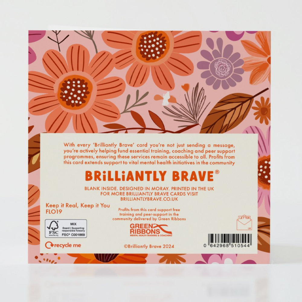 Keep it Real, Keep it You - Back of the card showcasing additional thoughtful design details.