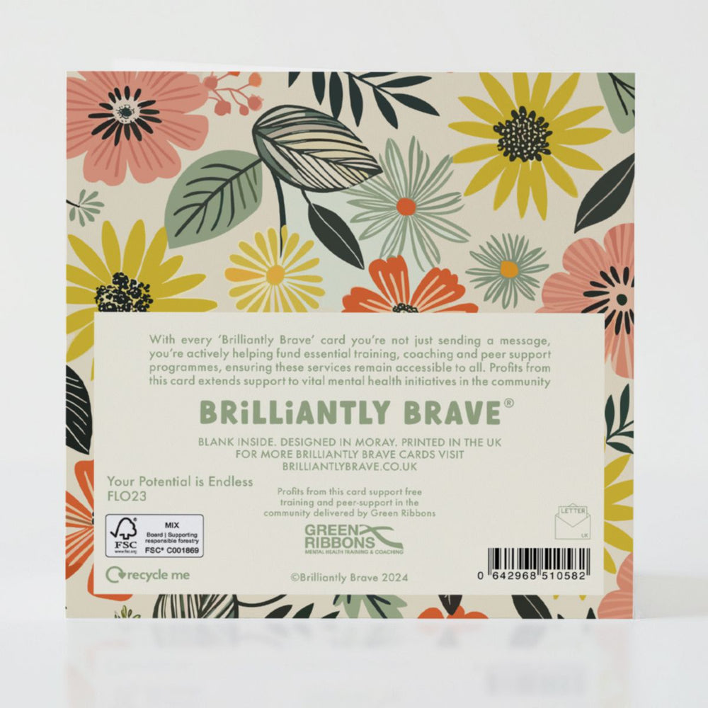 Your Potential is Endless - Back of the card showcasing additional thoughtful design details.