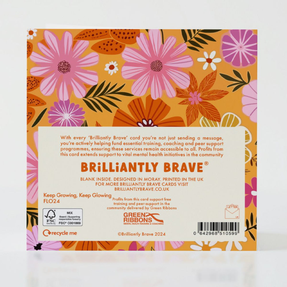 Keep Growing, Keep Glowing - Back of the card showcasing additional thoughtful design details.