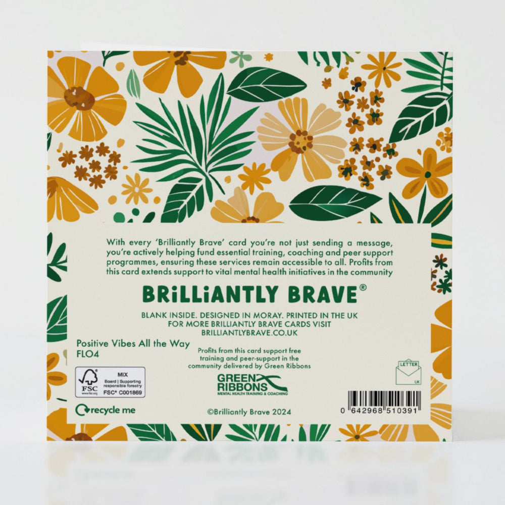Positive Vibes All the Way - Back of the card showcasing additional thoughtful design details.