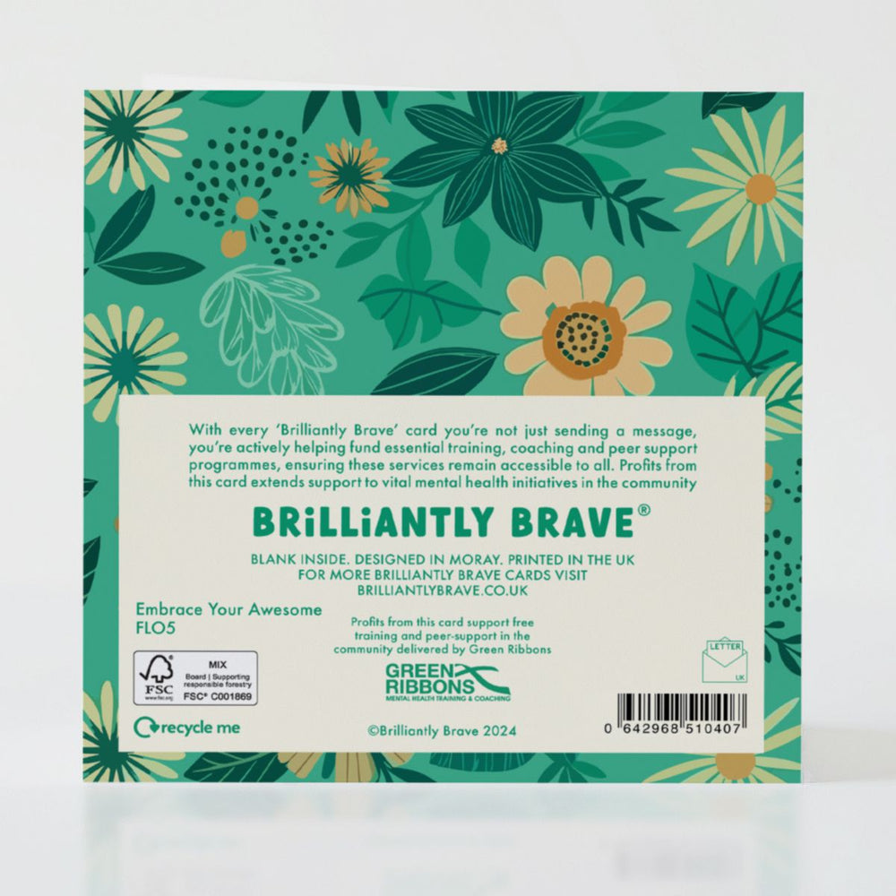 Embrace Your Awesome - Back of the card showcasing additional thoughtful design details.