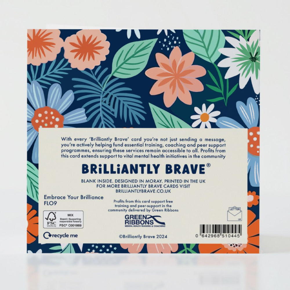 Embrace Your Brilliance - Back of the card showcasing additional thoughtful design details.