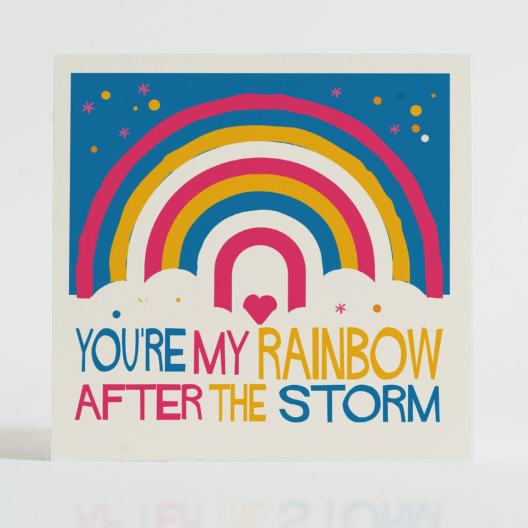 Rainbow after the Storm - Hope-filled card with a striking design to celebrate resilience and brighter days.