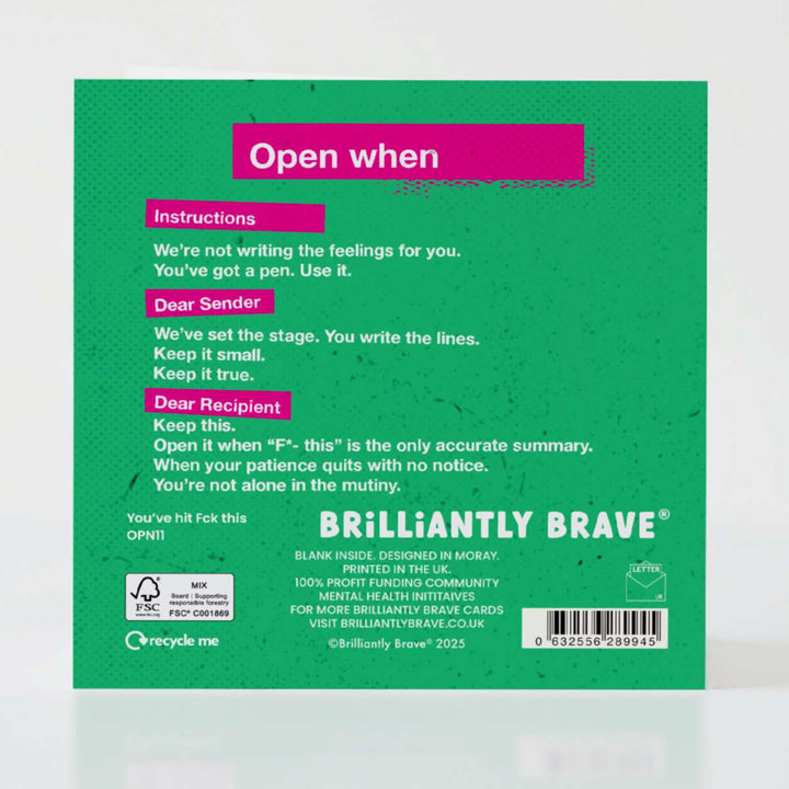 Open When You’ve Hit F This