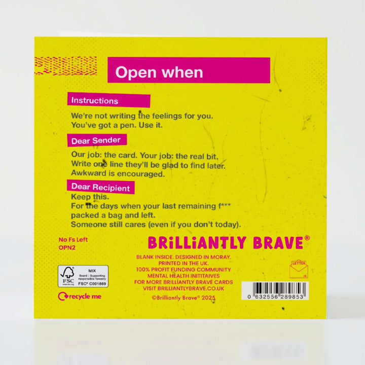 Open When You’ve No F*s Left to Give