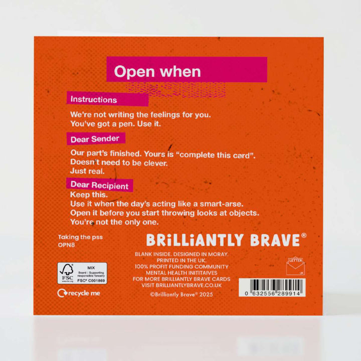 Open When Today’s Taking the P*ss