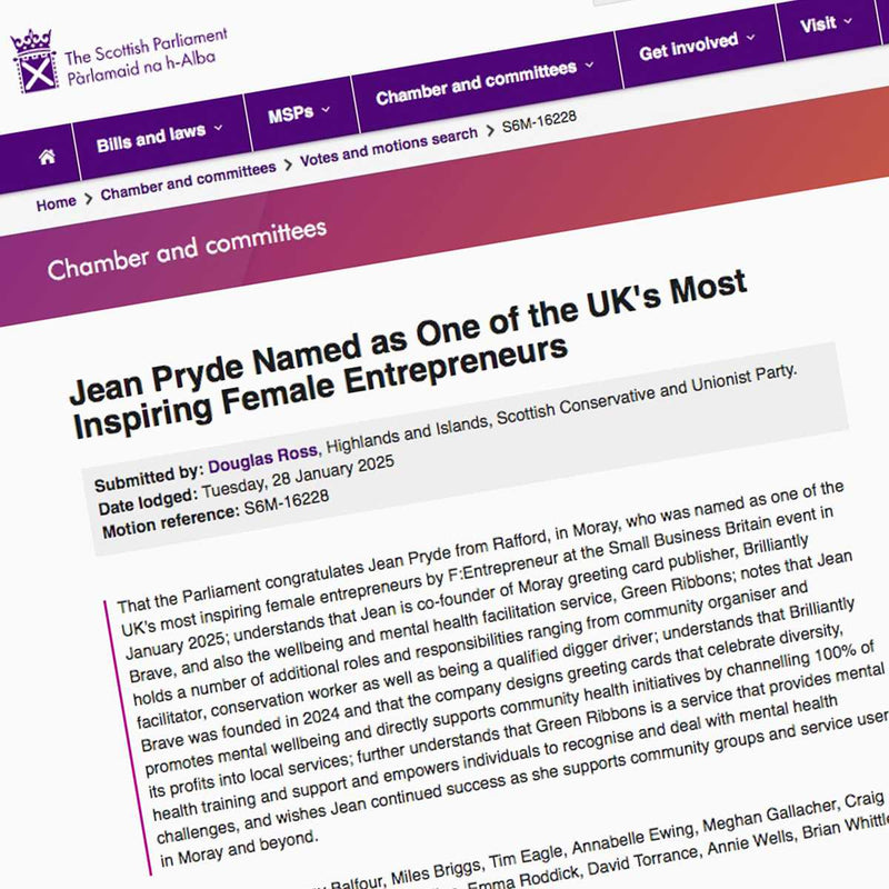 Scottish Parliamentary Motion Recognises Brilliantly Brave Co-founder