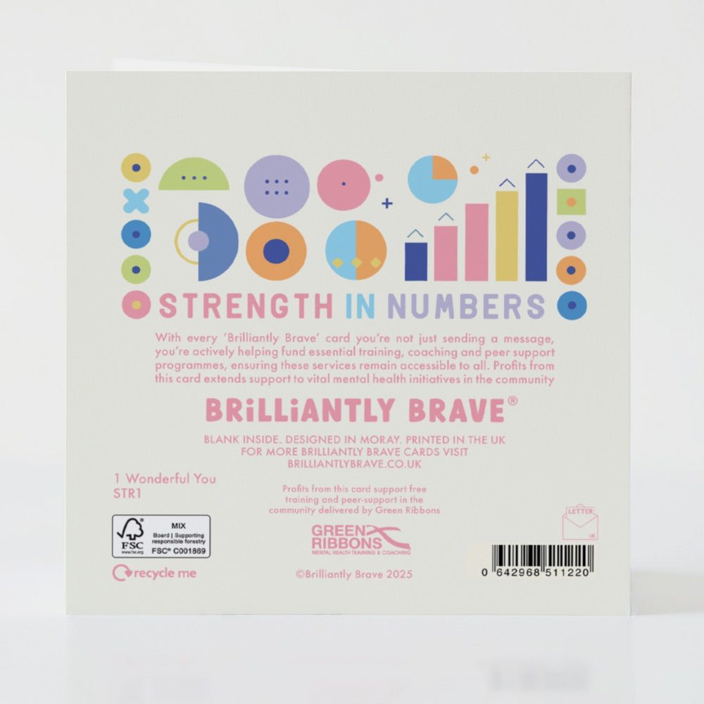 Wonderful You - Back of the card featuring subtle design details and a thoughtful closing sentiment.