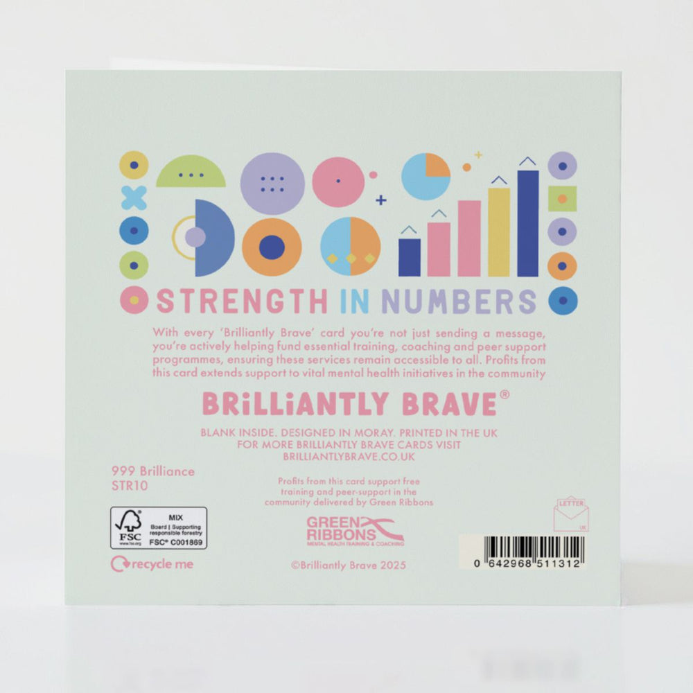 999 Brilliance - Back of the card showcasing thoughtful details and a celebratory note.