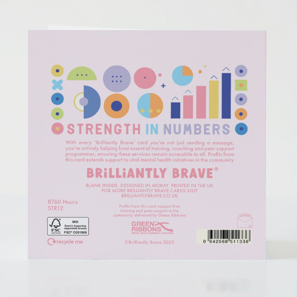 8760 Hours - Back of the card showcasing detailed elements and a message of mindfulness.