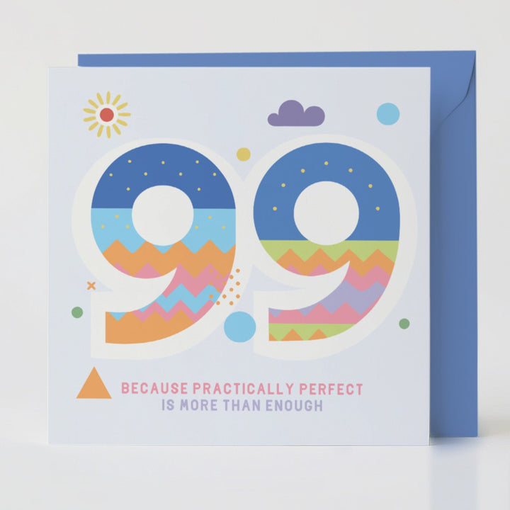 9.9 Practically Perfect - Positive vibes card with a matching envelope for meaningful moments.