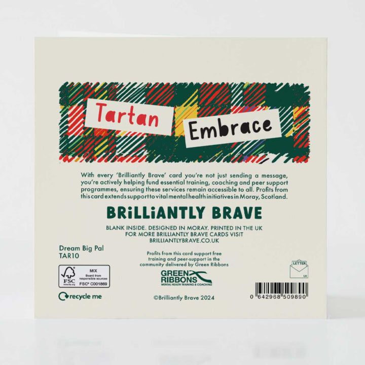 Dream Big Pal - Back of the card with impactful design and uplifting text.