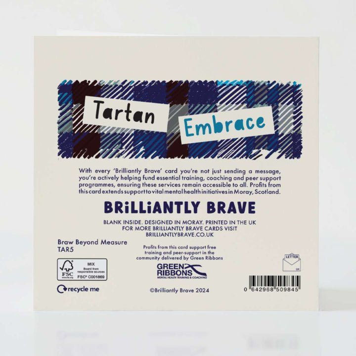 Braw Beyond Measure - Back of the card with elegant design and thoughtful message.