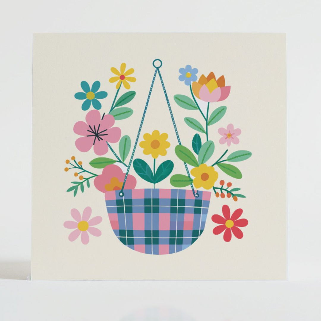 Tartan Pop Basket 2 - Connection card featuring a unique tartan design and message reflecting impact.