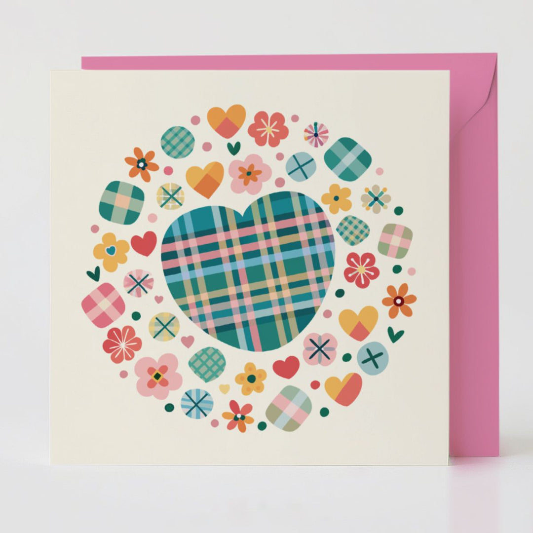 Tartan Heart 1 - Appreciation card with matching envelope to share love and joy.