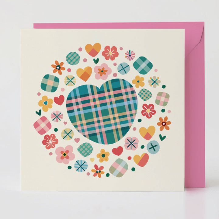 Tartan Heart 1 - Appreciation card with matching envelope to share love and joy.