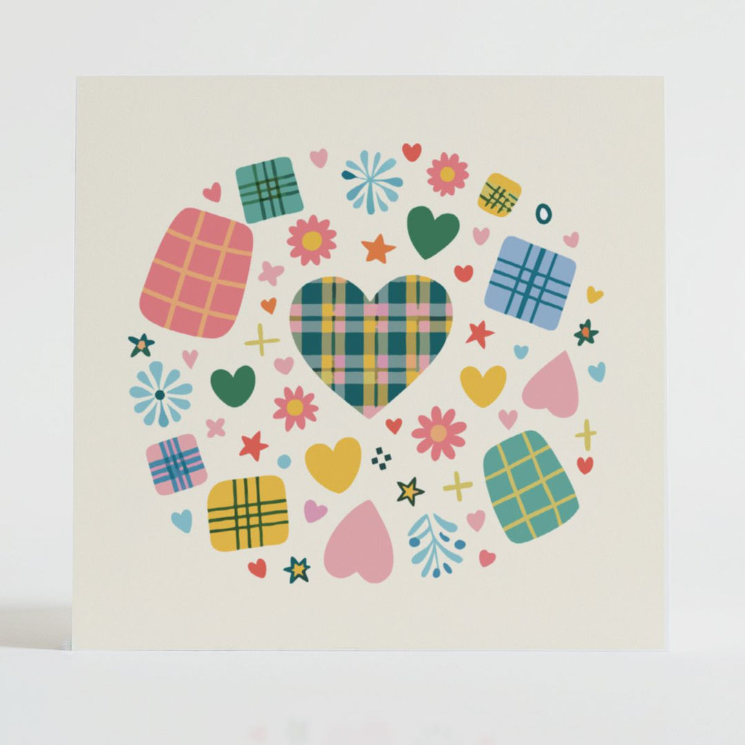 Tartan Heart 2 - Appreciation card featuring a unique tartan design and message reflecting connection.