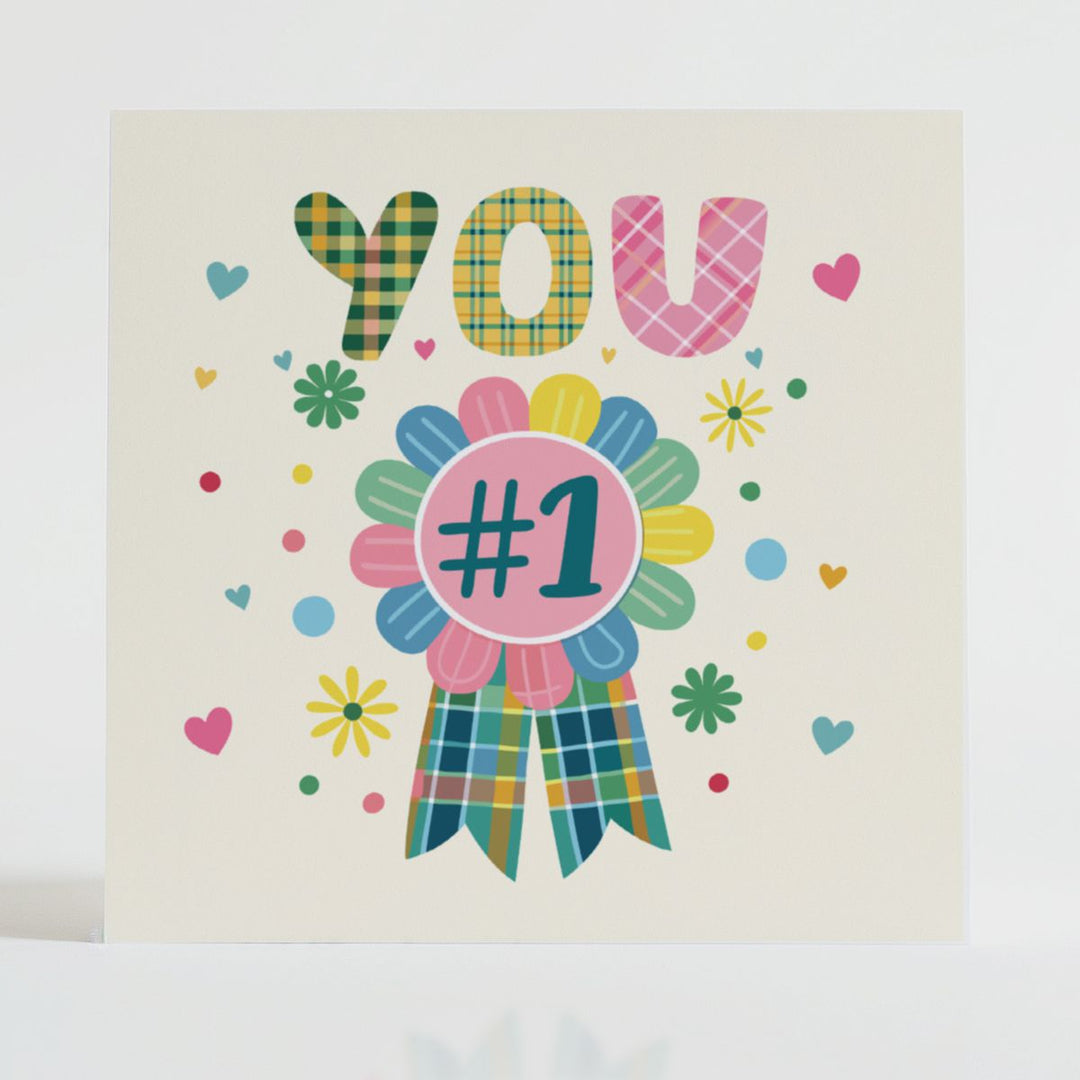 You...Number 1 - Achievement card featuring a unique tartan design and message reflecting pride.