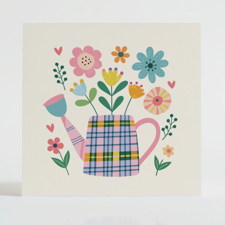 Tartan Pop Teapot 1 - Appreciation card featuring a unique tartan design and message reflecting warmth.