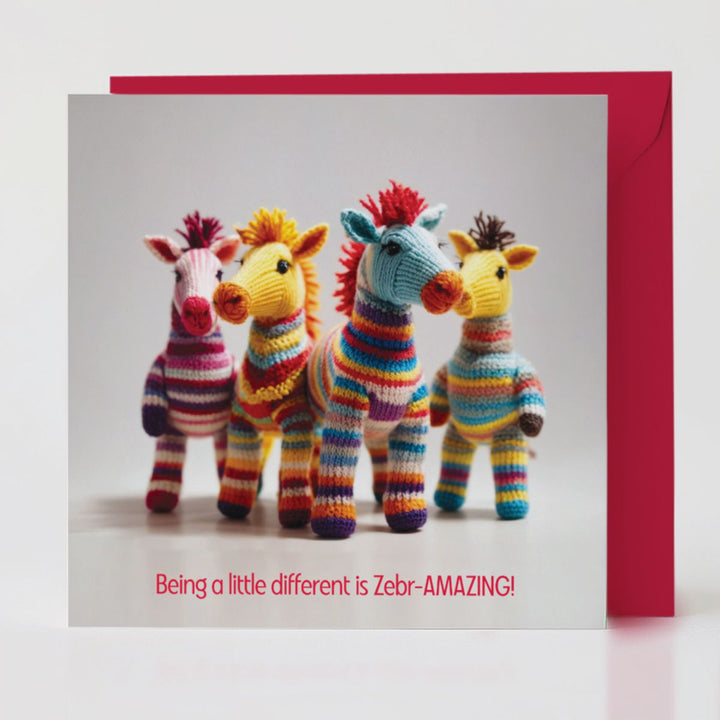Zebr-Amazing - Unique-themed card with matching envelope to celebrate standing out.